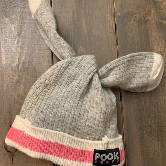 Never worn adorable girls “POOK TOQUE” pink/grey - Picture 5 of 5